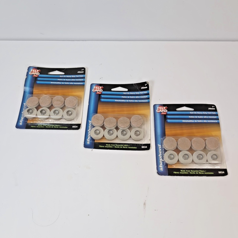 Felt Gard 9934 Nail-in Pads Beige‎ 1 Inch  Set of 24 Pieces (3 Pkgs) New Sealed